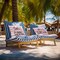 G128 Summer Decoration Hello Summer Pineapple Watermelon Waterproof Throw Pillow | 18 x 18 in | Set of 4, Beautiful Cushion Covers for Summer Sofa Couch Decoration, Pillow Insert Included
